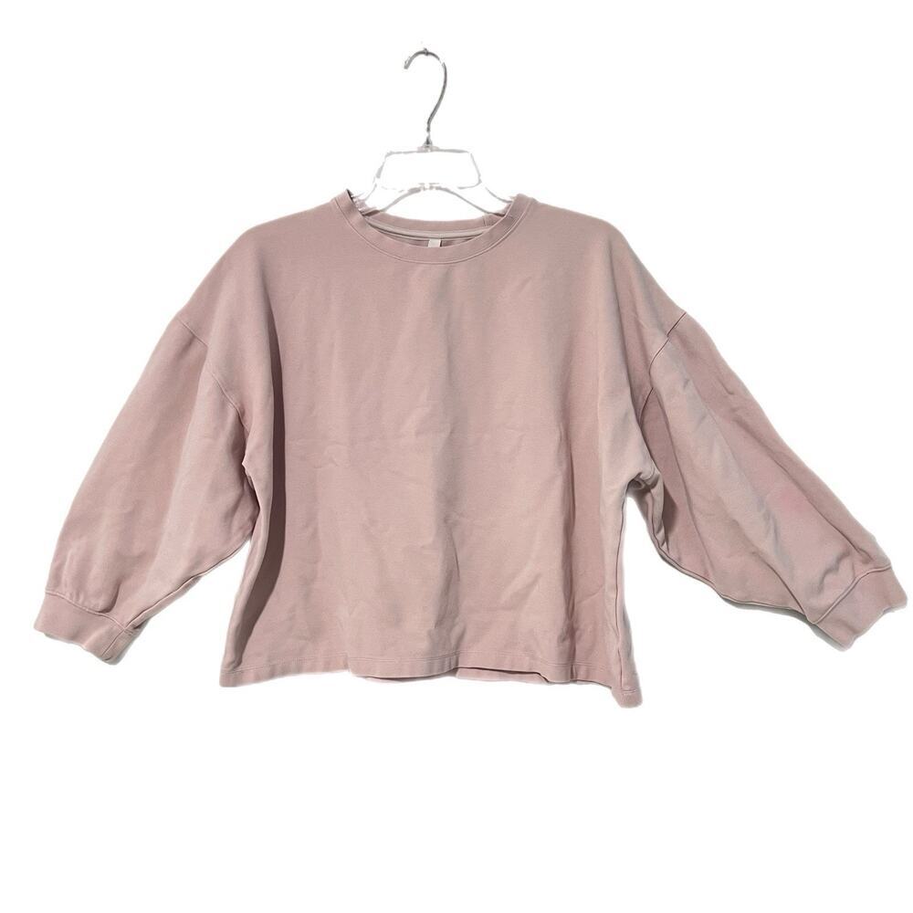 The Group Babaton Aritzia Reign Sweatshirt Womens XS Pink Cropped Crewneck